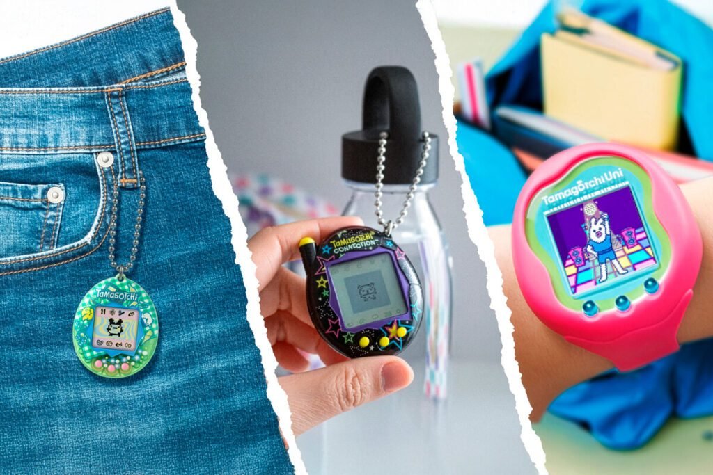 Juguete electrónico original de Bandai en su empaque celebrando los 30 años del Tamagotchi.