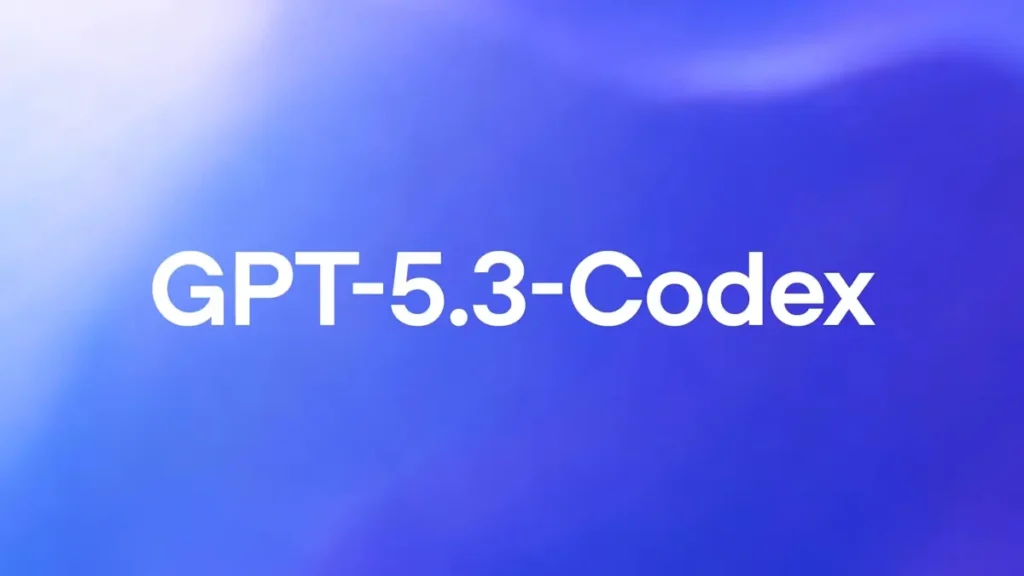 Interfaz técnica del modelo GPT-5.3-Codex ejecutando tareas de depuración de código de forma autónoma.