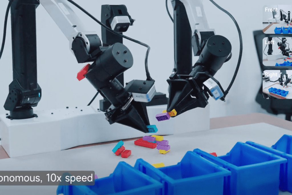 El modelo Xiaomi-Robotics-0 demostrando la precisión de la IA robótica de Xiaomi al doblar una toalla en un entorno doméstico.