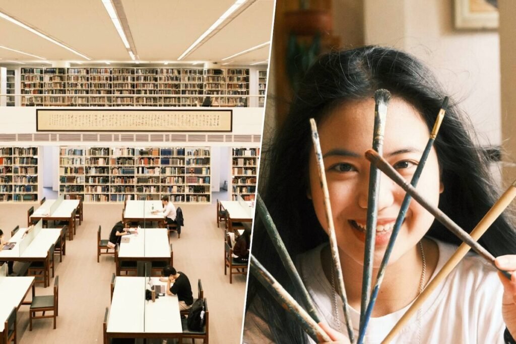 Estudiantes en una universidad tecnológica analizando algoritmos bajo el nuevo plan de educación superior en China.