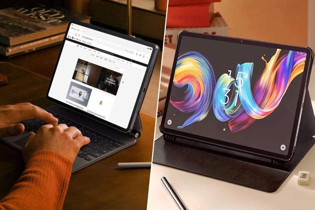 Varias tabletas de última generación dispuestas sobre un escritorio mostrando las ofertas en tablets del Prime Day.