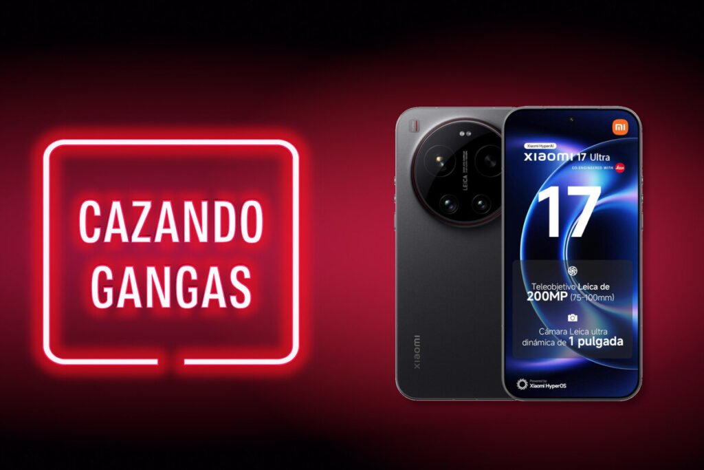 Un teléfono inteligente Xiaomi 17 Ultra junto a unos auriculares Sony expuestos sobre una mesa, representando las ofertas de Cazando Gangas en el Prime Day.