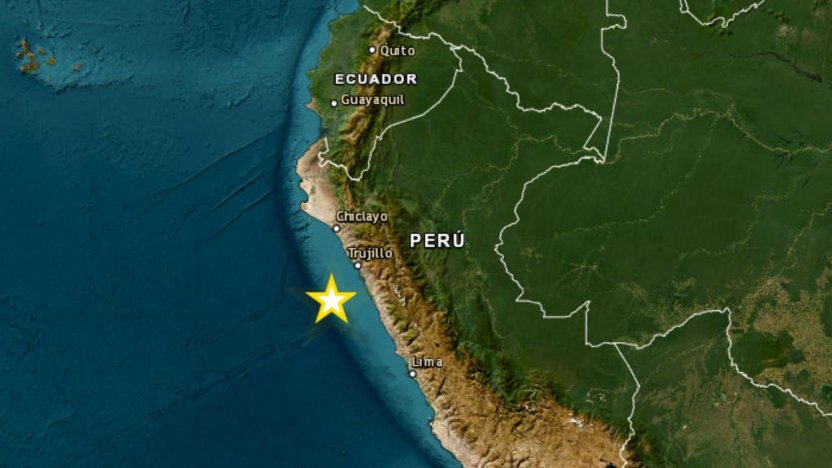 Sismógrafo registrando las ondas provocadas por el temblor de magnitud 5 en el Océano Pacífico