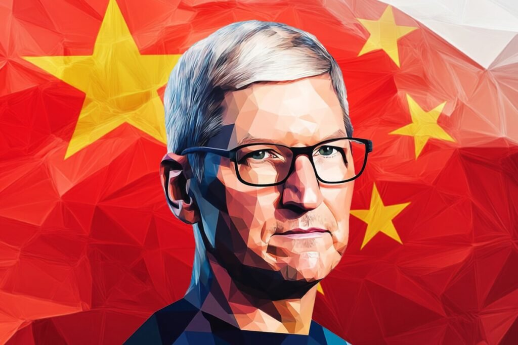 Presentación del ecosistema de Apple Intelligence en China en la pantalla de un iPhone junto a los servicios de Alibaba.