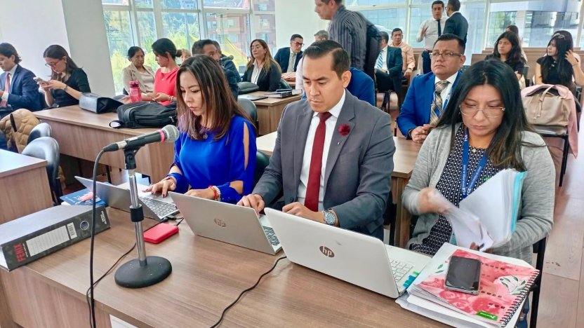 Diligencia judicial en la Corte Provincial de Pichincha dentro del caso de Jorge Yunda.