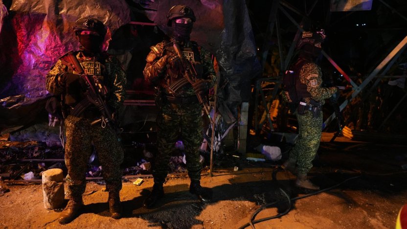 Fuerzas de seguridad custodiando la zona en un escenario donde el **Gobierno de Colombia alerta sobre posibles actos de terrorismo