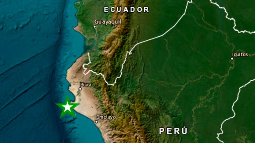 Mapa sismico del litoral peruano en un escenario donde ocurrieron sismos en Peru frente a Sechura