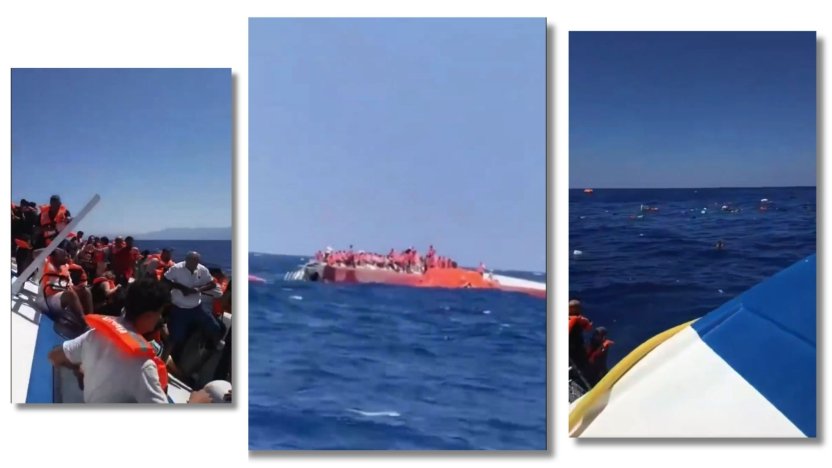 Embarcaciones de la guardia costera realizando labores de rescate tras el naufragio de un ferry cerca del puerto de Girne