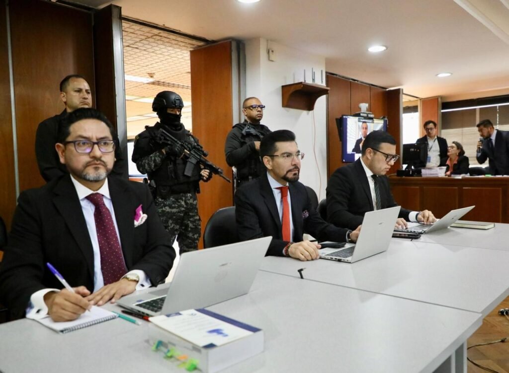 Leonardo Alarcón durante la audiencia del Caso Blindado Ecuador ante la Corte Nacional de Justicia.