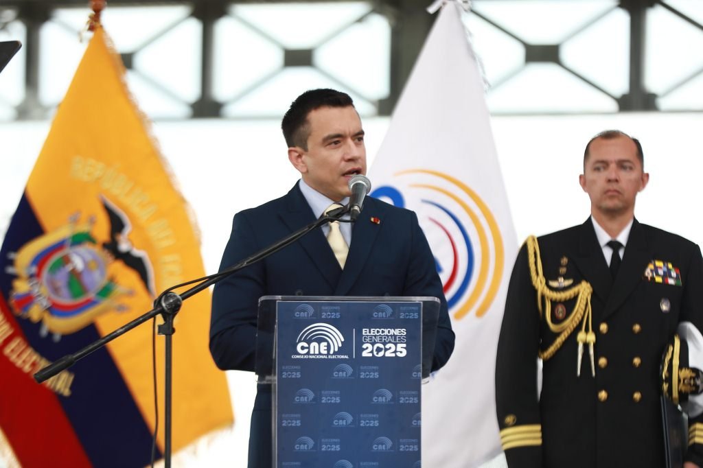 Daniel Noboa en la Asamblea Nacional durante su posesión presidencial