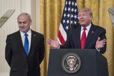 Netanyahu y Trump en la Casa Blanca donde se anunció la nominación al Nobel de la Paz