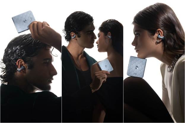 Motorola The Brilliant Collection con cristales Swarovski en color Ice Melt y dorado.