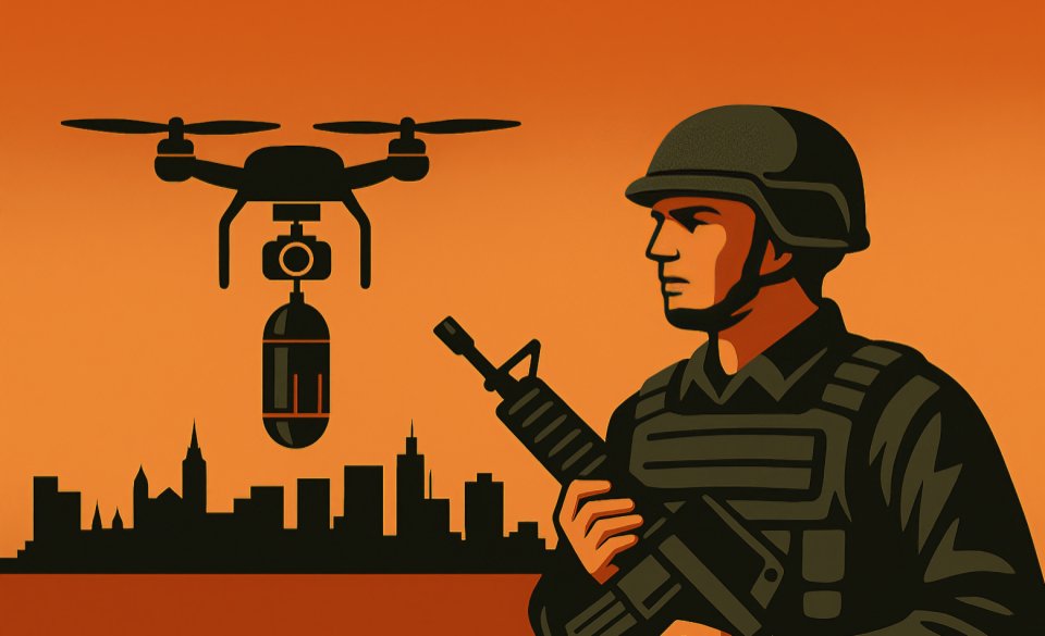 Drone comercial volando cerca de instalaciones de seguridad relacionado con drones con fines criminales en Ecuador