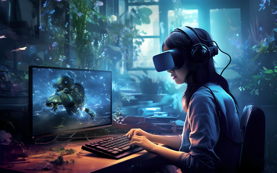 Representación visual de un mundo de videojuego generado por inteligencia artificial a partir de un prompt de texto simple.