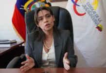 Mercedes Caicedo: «15 años de retraso y abandono en la Judicatura no se solucionan en dos meses» Mercedes Caicedo durante una entrevista sobre la situación del Consejo de la Judicatura y los retos del sistema judicial.