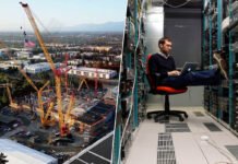 Desfase en el despliegue de hardware avanzado y límites de infraestructura energética Racks de servidores e instalación de chips de IA de Microsoft en un centro de datos en construcción.