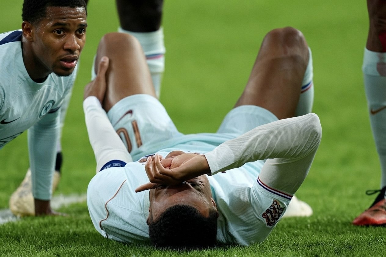 Kylian Mbappé en acción durante partido de fútbol internacional