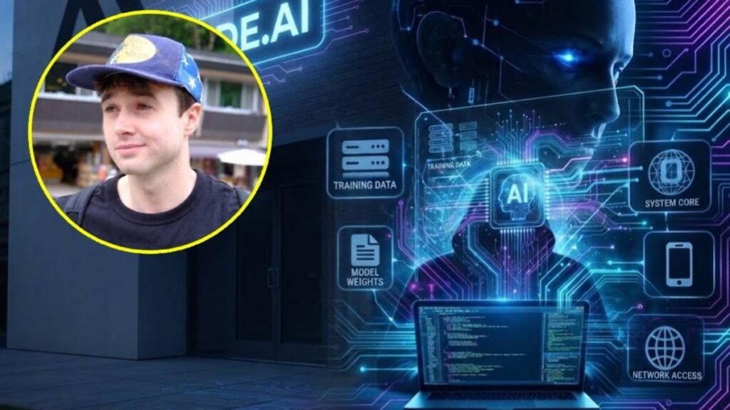Logotipo de Anthropic y código de inteligencia artificial en una pantalla de desarrollo de software