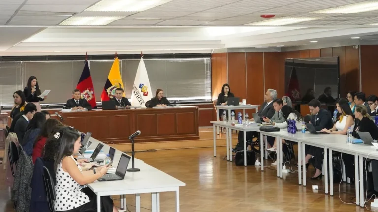 Edificio de la Corte Nacional de Justicia durante audiencias penales de alto nivel