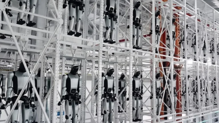 Robots humanoides colaborativos en línea de montaje industrial en China