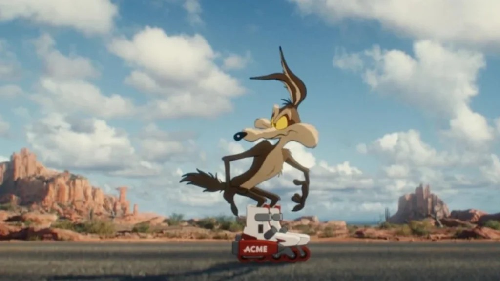 Escena de la película animada Coyote vs. ACME de Warner Bros