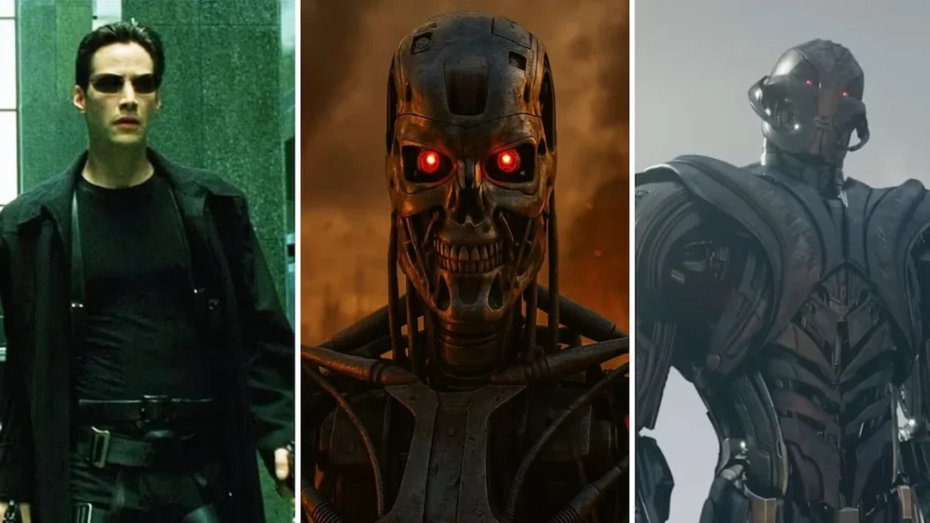 Escena icónica del androide T-800 en la película Terminator que popularizó el apocalipsis de la IA