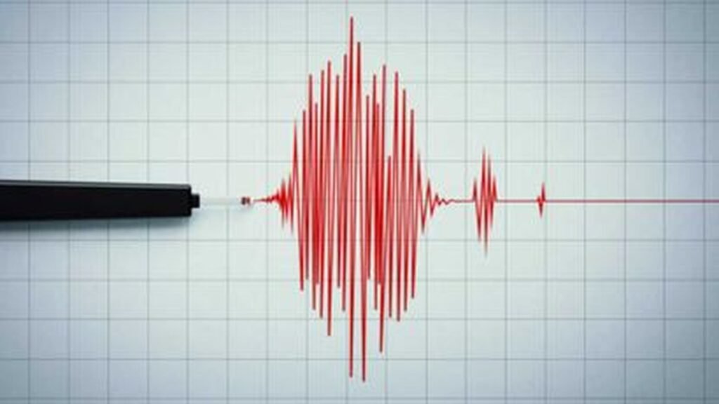 Gráfico de ondas sísmicas en estación de monitoreo