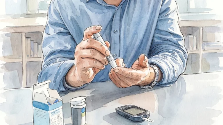 Persona realizando ejercicio físico y monitoreando salud