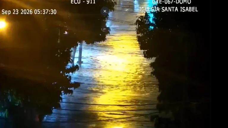 Calles anegadas en el norte de Guayaquil captadas por cámaras del ECU 911