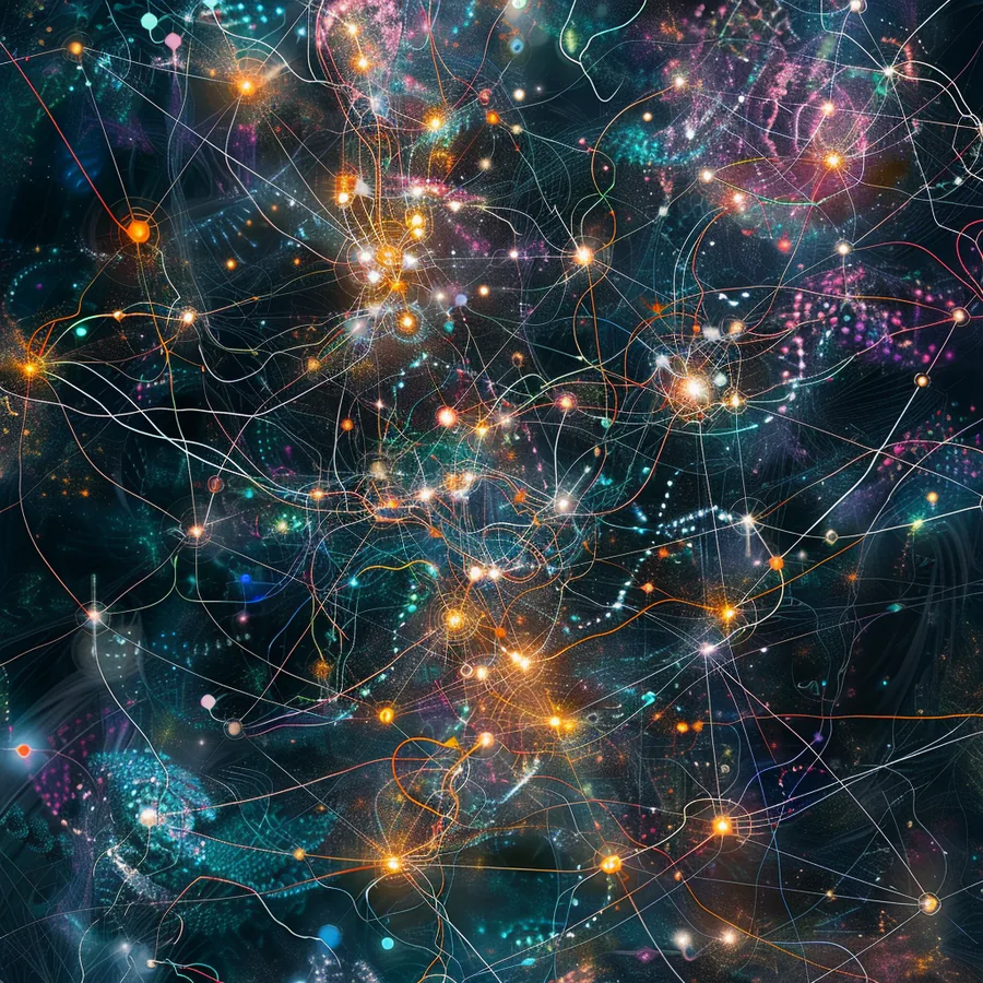 Representación gráfica de una red neuronal generada con inteligencia artificial