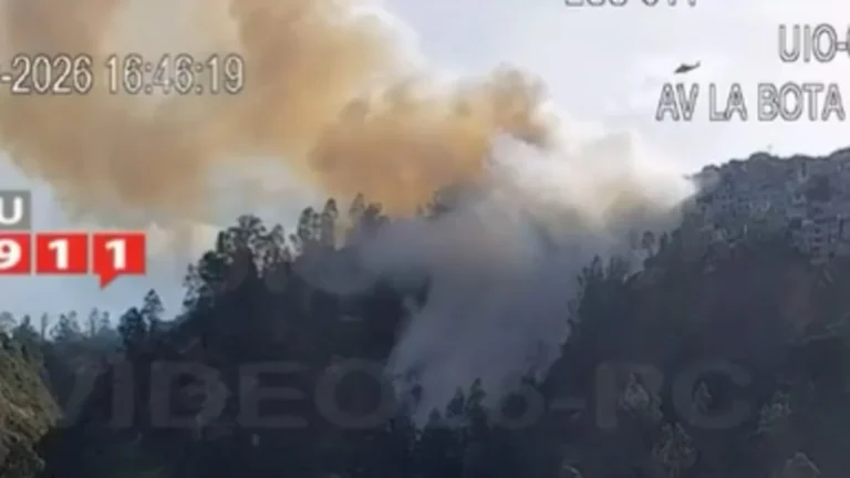 Bomberos de Quito atienden incendio forestal en el sector La Bota
