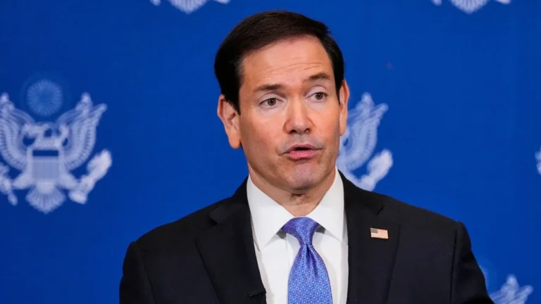 Marco Rubio secretario de Estado de Estados Unidos en conferencia de prensa