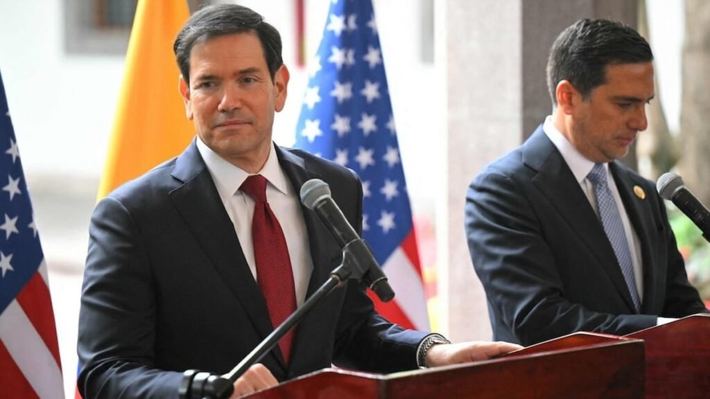 Marco Rubio en rueda de prensa sobre cooperación internacional