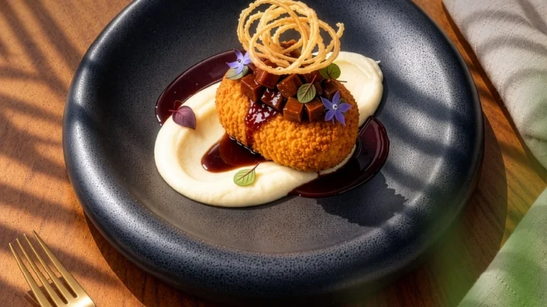 Plato de alta cocina en un restaurante con descuento de Modo Tasty