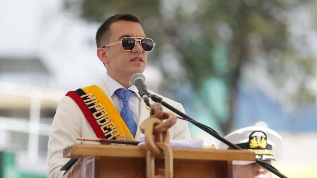 El presidente Daniel Noboa durante una actividad oficial