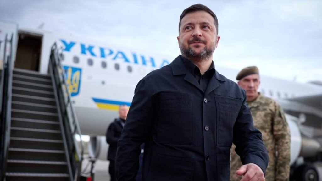 El presidente ucraniano Volodimir Zelensky y el primer ministro de Noruega en conferencia