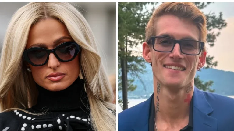 Paris Hilton y el modelo Presley Gerber en evento de moda en California