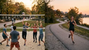 Personas realizando diversas disciplinas deportivas