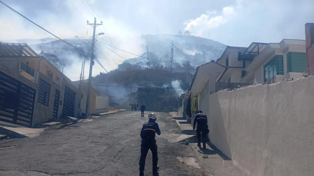 Agentes de la Agencia Metropolitana de Control inspeccionando zonas afectadas por incendios forestales