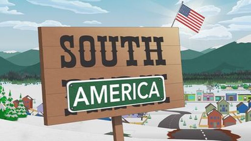 Escena de la serie South América parodiando a la política estadounidense