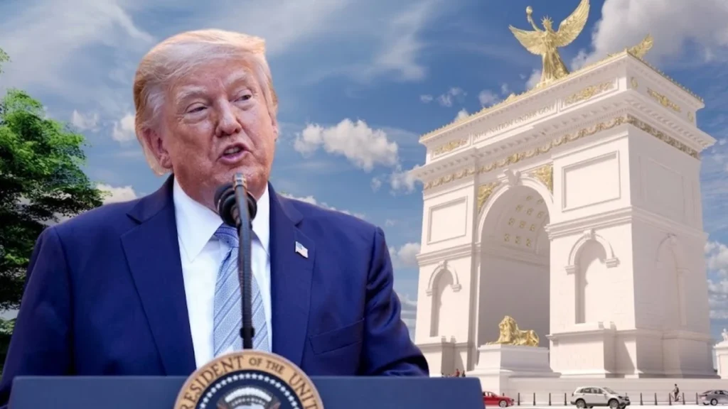 Proyección del arco del triunfo con funciones militares en Washington