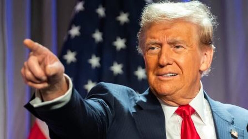 Donald Trump durante discurso de campaña