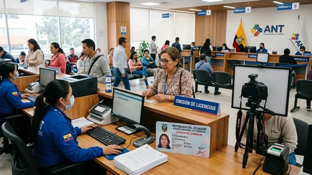 Oficina oficial de la ANT con módulos de atención ciudadana para emisión de licencias