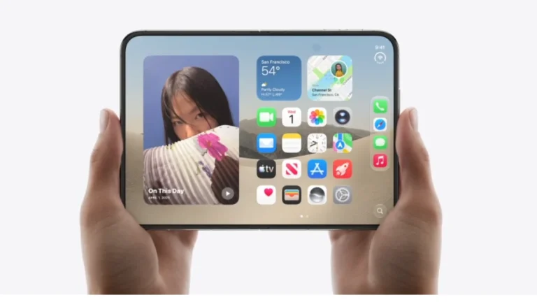 Concepto del iPhone Duo con pantalla plegable desarrollado por Apple
