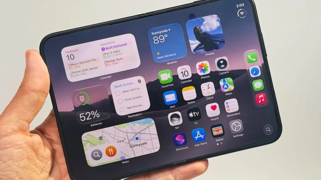 Apple iPhone Duo problemas pantalla plegable reparación soporte