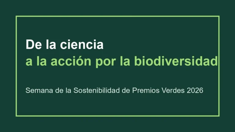 Tarjeta con el texto: de la ciencia a la acción por la biodiversidad