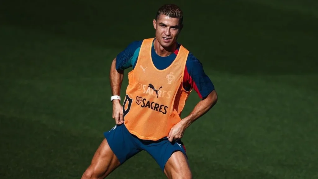 Cristiano Ronaldo celebrando una anotación con la selección de Portugal
