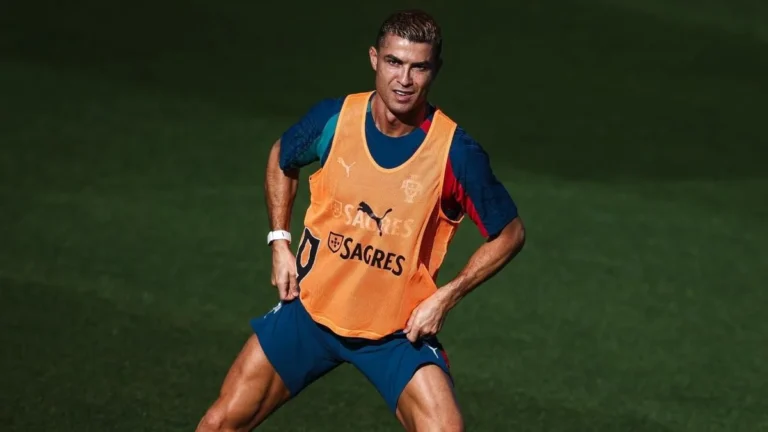 Cristiano Ronaldo celebrando una anotación con la selección de Portugal