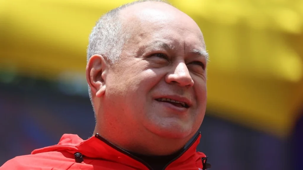 Diosdado Cabello en rueda de prensa del Partido Socialista Unido de Venezuela