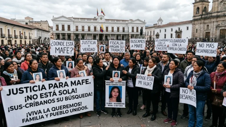 Plantón de familiares exigiendo la búsqueda de Daniela Astudillo